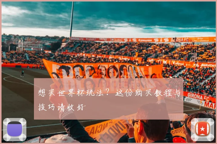 想买世界杯玩法?这份购买教程与技巧请收好